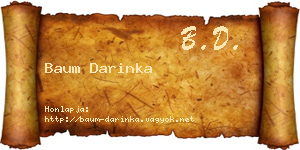 Baum Darinka névjegykártya